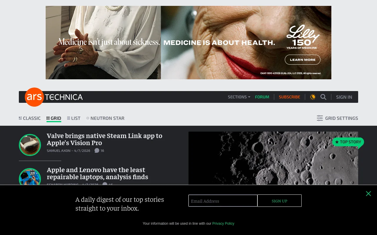 Ars Technica screenshot