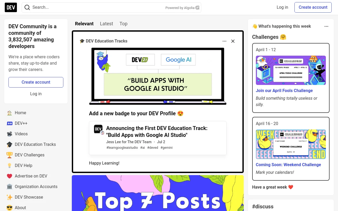 DEV Community screenshot