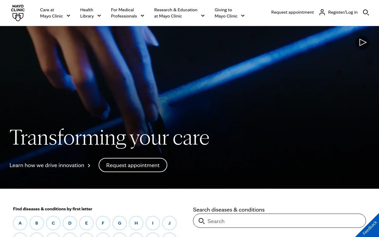Mayo Clinic screenshot