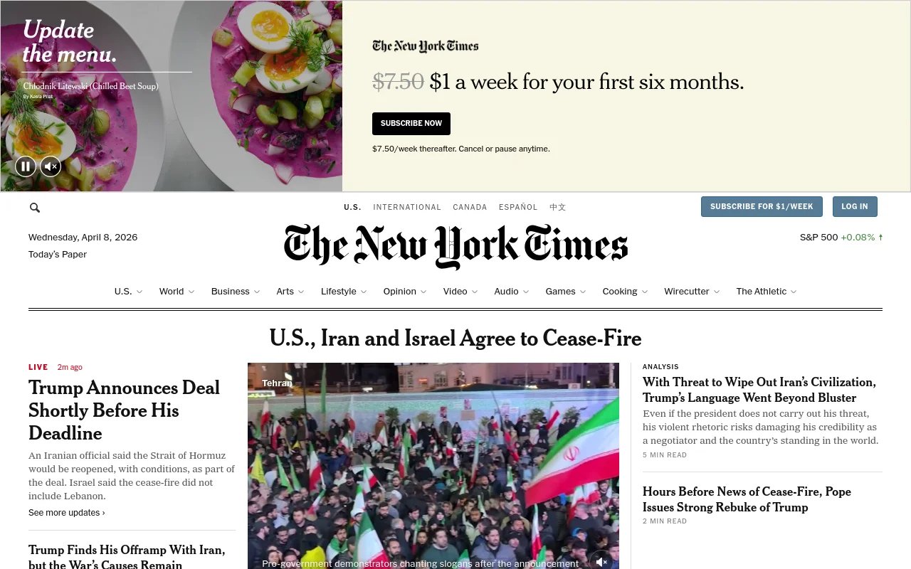 The New York Times screenshot