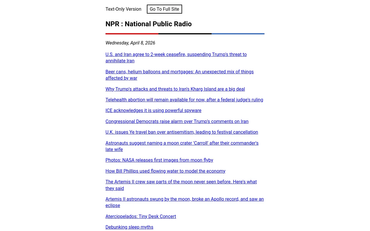 NPR Text screenshot